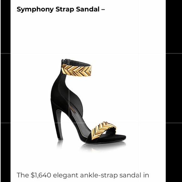 Louis Vuitton Gold V Symphony Strap Sandal 39 - Picture 8 of 8